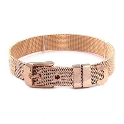 Stainless Steel Mesh Bracelet for Women Belt Buckle