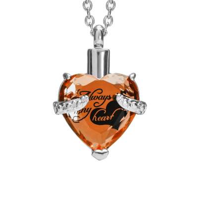 Heart Cremation Urn Necklace for Ashes Urn Jewelry Memorial Pendant