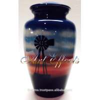 Handpainted Windmill Cremation Urn